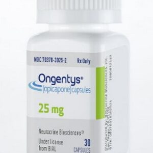 Ongentys® (Opicapone) 25 mg, Amneal, Cápsulas, frasco con 30 cápsulas