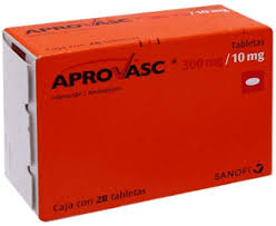 Aprovasc® (Irbesartan/Amlodipino) 300 mg/10 mg, Sanofi, Tabletas recubiertas, caja con 28 tabletas