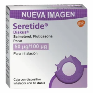 Seretide® (Salmeterol/Fluticasona) 50/100 mcg, GSK, Polvo para inhalación, Diskus con 60 dosis