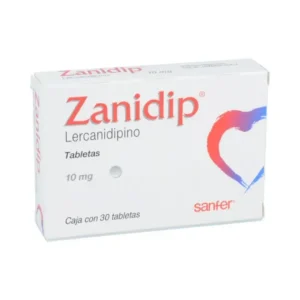 Zanidip® (Lercanidipino) 10 mg, Recordati, Tabletas recubiertas, caja con 30 tabletas