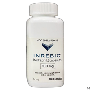 INREBIC (fedratinib) 100 mg, 120 cápsulas, Bristol Myers Squibb.