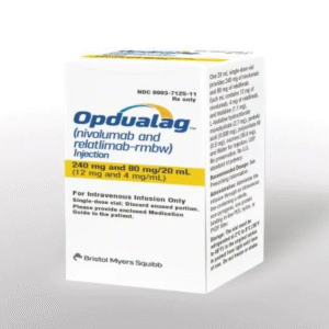 Opdualag® (Nivolumab 80 mg y Relatlimab 240 mg) en 20 mL, Solución para perfusión, caja con 1 frasco ámpula de dosis única