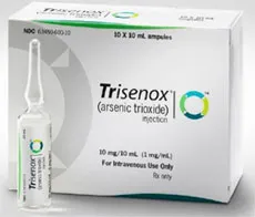 Trisenox® (Trióxido de Arsénico), 10 mg/10 ml (1 mg/ml) en ampolleta, Teva Pharmaceuticals.