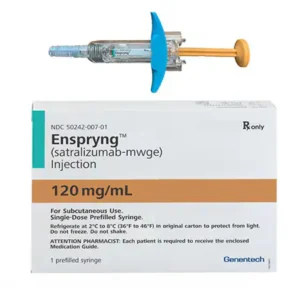 ENSPRYNG (satralizumab-mwge) 120 mg/1 mL, solución inyectable subcutánea en jeringa precargada de dosis única, Genentech, Inc.