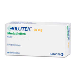 RILUTEK (riluzole) 50 mg, 56 tabletas, Covis Pharma / Sanofi.