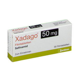 XADAGO (safinamide) 50 mg, tabletas (30 tabletas), Supernus Pharmaceuticals, Inc. / Newron Pharmaceuticals SpA / Zambon SpA.